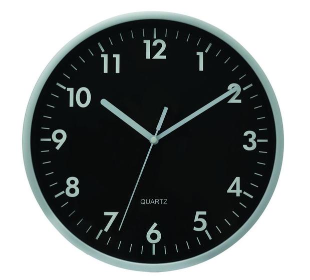 Imagem de Relógio de Parede Analógico Clássico Preto e Prata 25cm - Yangzi