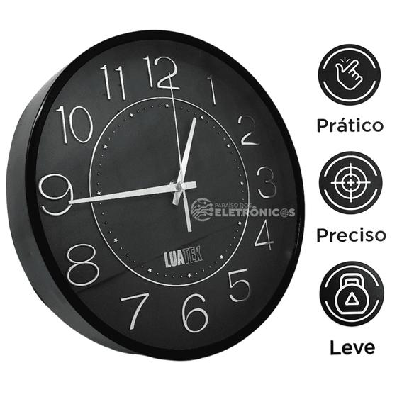 Imagem de Relógio de Parede Analógico Redondo Decorativo Pontual Para Escritório Quarto Sala  ZB3003