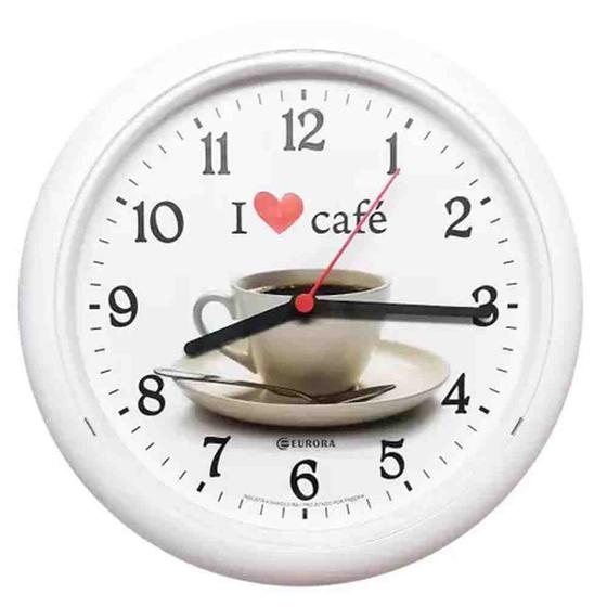 Relógio de Parede Analógico Redondo Eurora Café Branco 65862 Menor preço em Relógio de Parede Analógico Redondo Eurora Café Branco 65862