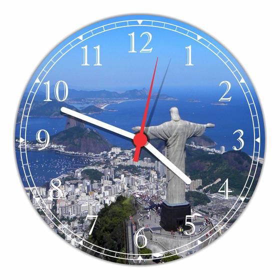 Imagem de Relógio De Parede Cidade Rio De Janeiro Brasil Cristo Redentor Decoração Quartz RC005