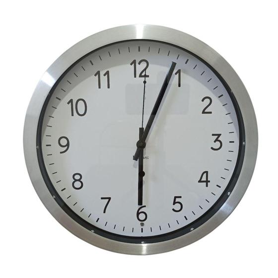 Imagem de Relógio de Parede de Aluminio Sensor Iluminação Noturna 6732 - Herweg