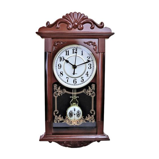 Relógio de parede de plástico com pêndulo vintage 41cm Menor preço em Relógio de parede de plástico com pêndulo vintage 41cm