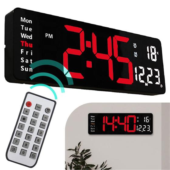 Relógio De Parede Digital LED De Mesa Parede Com Controle Remoto Calendário Alarme Data Temperatura Menor preço em Relógio De Parede Digital LED De Mesa Parede Com Controle Remoto Calendário Alarme Data Temperatura