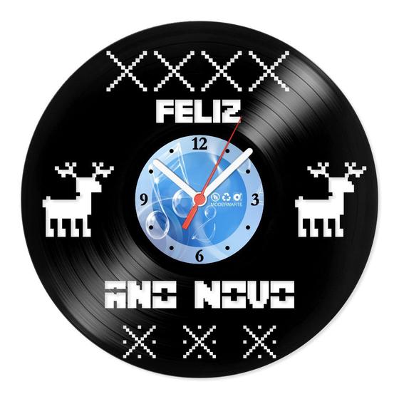 Imagem de Relógio De Parede Disco Vinil Datas Especiais - Feliz Ano Novo - VDE-004