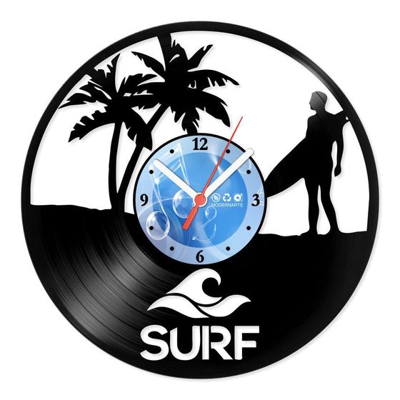 Imagem de Relógio De Parede Disco Vinil Esportes - Surfe - VES-003