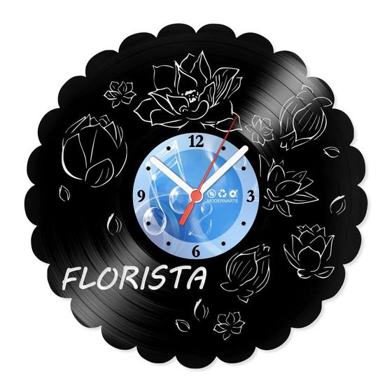 Imagem de Relógio De Parede Disco Vinil Profissões - Florista - VPR-078