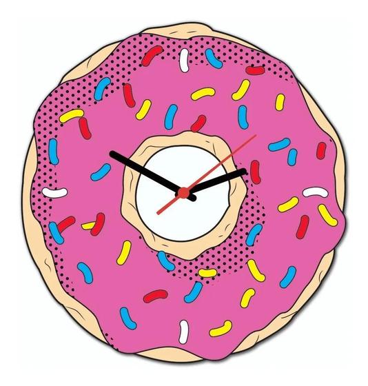 Imagem de Relógio De Parede  - Donut Rosquinha Rosa