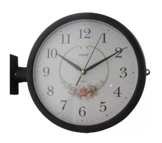 Imagem de Relógio De Parede Dupla Face Estação Floreal 25,5cm