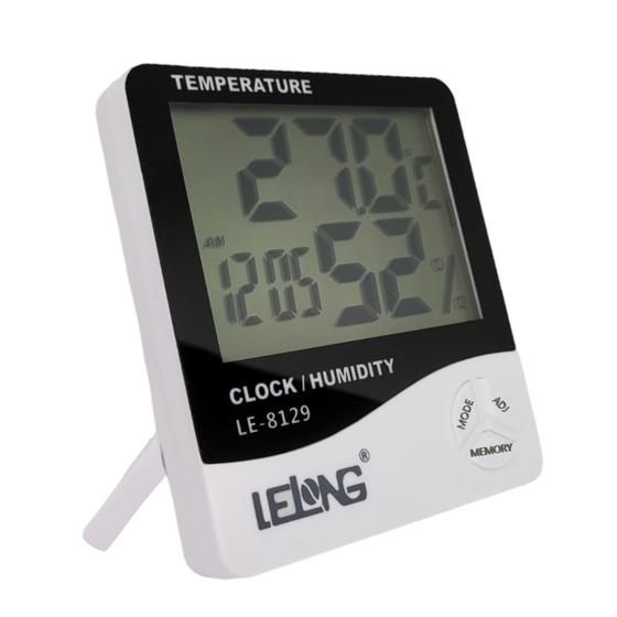 Imagem de Relogio De Parede E Mesa Termômetro Lcd Digital Temperatura LE-8129