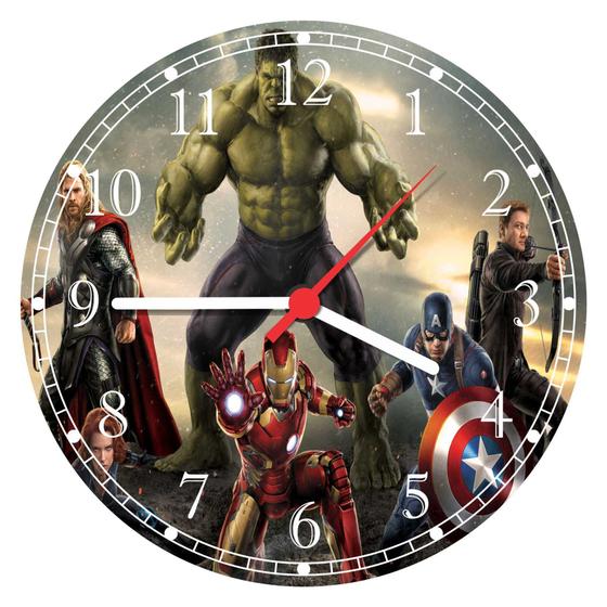 Imagem de Relógio De Parede Filme Os Vingadores Hulk Cinema Quartz Tamanho 40 Cm RC011