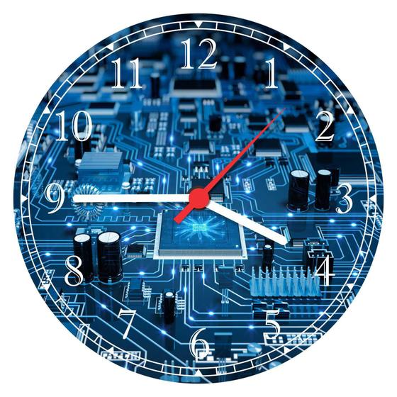 Imagem de Relógio De Parede Informática Placa Eletrônica Decorar
