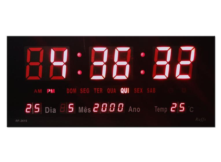 Imagem de Relógio De Parede Led Digital Calendário Temperatura Alarme