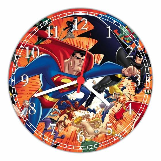 Imagem de Relógio De Parede Liga Da Justiça Super Heróis Geek Nerd Decoração Quartz