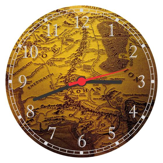 Imagem de Relógio De Parede Mapa Mundo Senhor Dos Anéis Middle Earth