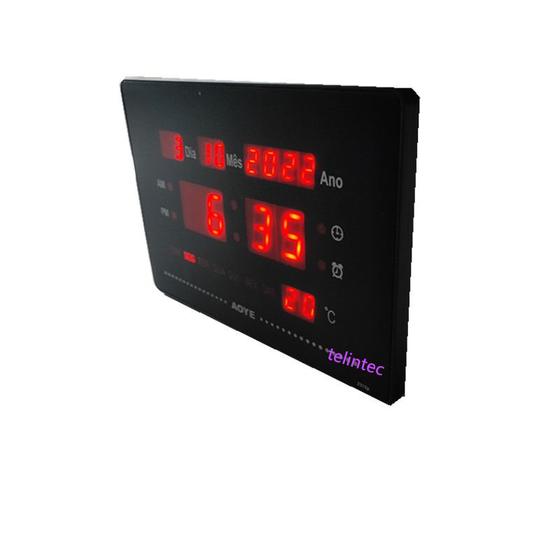 Imagem de relógio de parede mesa digital 2315 vermelho alarme bivolt
