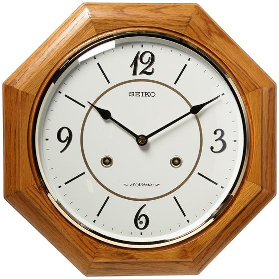 Imagem de Relógio de parede Seiko QXM494BLH analógico 18 Hi-Fi Melodies Wood