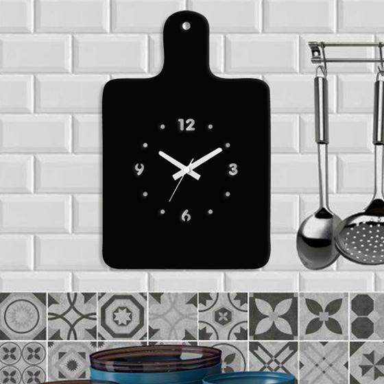 Relógio De Parede Tábua De Corte Cozinha Silencioso em Mdf Menor preço em Relógio De Parede Tábua De Corte Cozinha Silencioso em Mdf