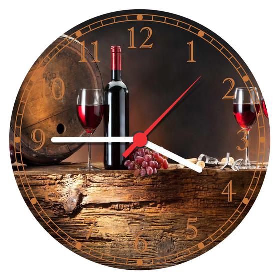 Imagem de Relógio De Parede Vinhos Bebidas Restaurantes Decorações