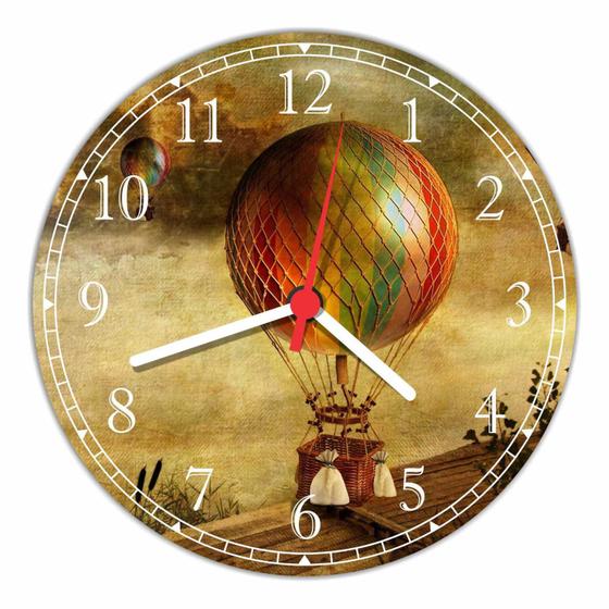 Imagem de Relógio De Parede Vintage Balão Balonismo Retrô Decoração