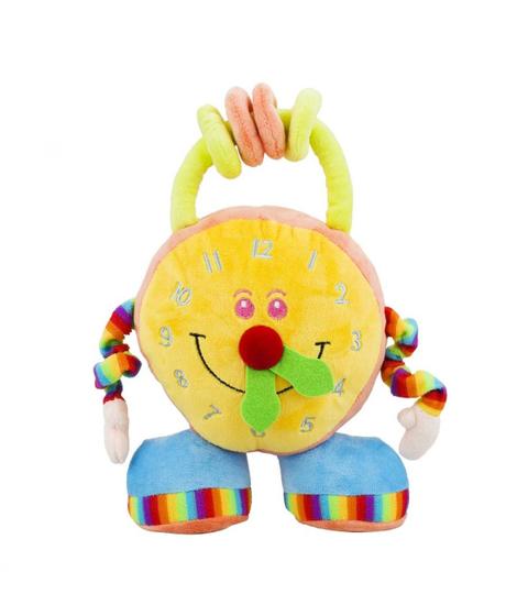 Imagem de Relogio De Pelúcia Colorido Brinquedo Infantil 20Cms