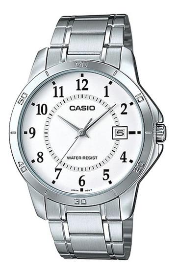 Imagem de Relógio de Pulso Casio Masculino Analógico Prata Aço Inox Redondo Casual Original MTP-V004D-7BUDF