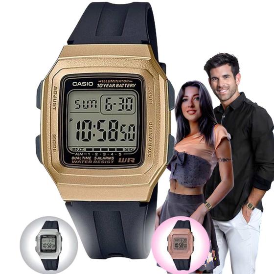 Imagem de Relógio de Pulso Casio Unissex Masculino Feminino Digital 5 Alarmes Illuminator Prova Dágua Esportivo F-201WAM