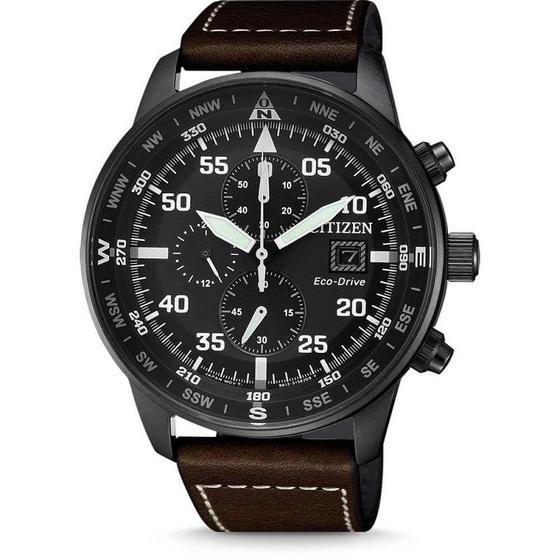 Imagem de Relógio de Pulso Citizen Couro Masculino Analógico Eco-Drive Aviator TZ31132D