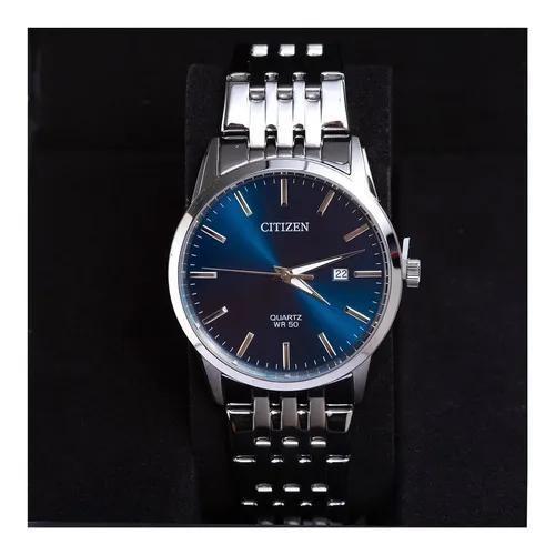 Imagem de Relógio de Pulso Citizen Masculino Prata Fundo Azul TZ20948F