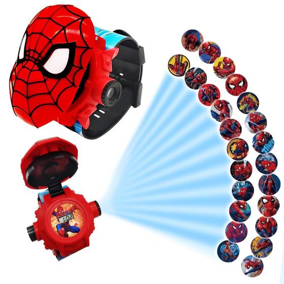 Imagem de Relógio de pulso com projetor de super-heróis para crianças com 24 imagens de anime