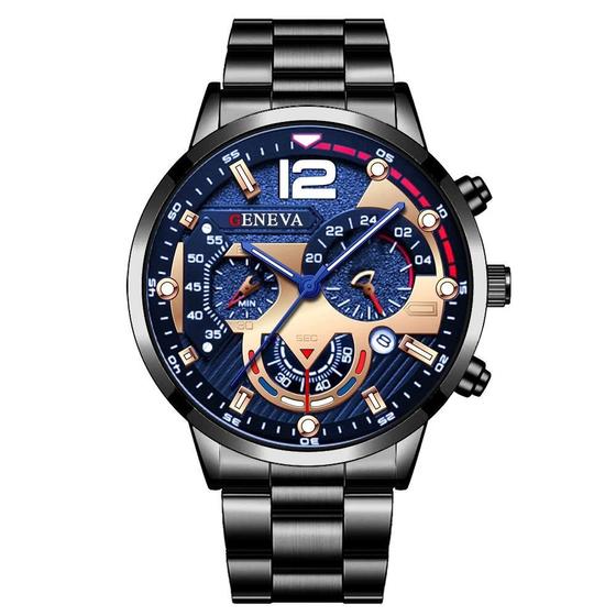 Imagem de Relógio de Pulso Masculino Analógico de Quartzo com Pulseira de Aço Inoxidável
