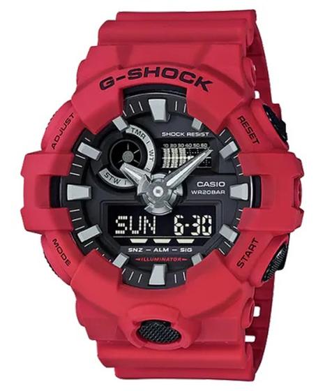Imagem de Relógio de Pulso Masculino Marca Casio G-Shock Anadigi Preto Vermelho Camuflado Azul Militar Branco Verde Cinza GA-700