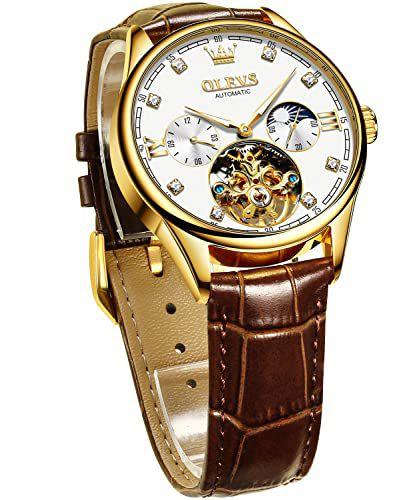 Foto de Relógio OLEVS Masculino Automático Esqueleto - Mostrador Branco Luxuoso