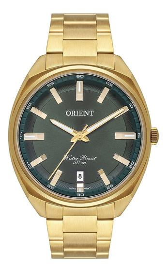 Imagem de Relógio de Pulso Orient Masculino Analógico Casual Prova Dágua 50 Metros Aço Inóx Dourado MGSS1213 E1KX