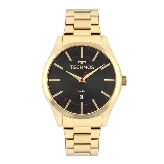 Imagem de Relógio de Pulso Original Technos Dourado e Preto Aço Masculino 2115MMKS