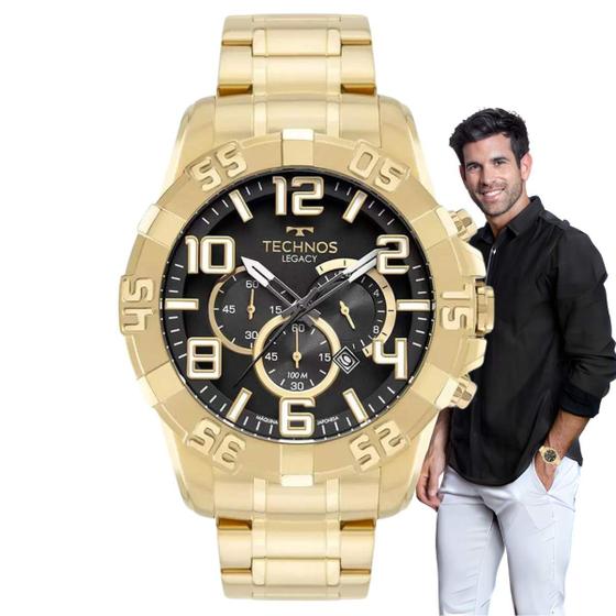 Imagem de Relógio de Pulso Technos Masculino Classic Legacy Aço Inóx Prova Dágua 100 Metros Dourado OS20IMS/4P