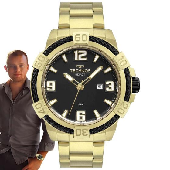 Imagem de Relógio de Pulso Technos Masculino Quartzo Resistência à Água 100m Esportivo Dourado 2317AD/1P