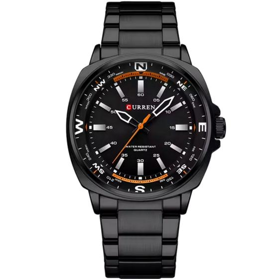Imagem de Relógio de quartzo masculino display analógico, pulseira de aço inoxidável Impermeavel 