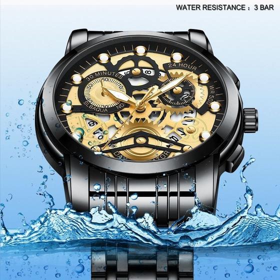 Imagem de Relógio De Quartzo Masculino Oco Luminoso Com Calendario