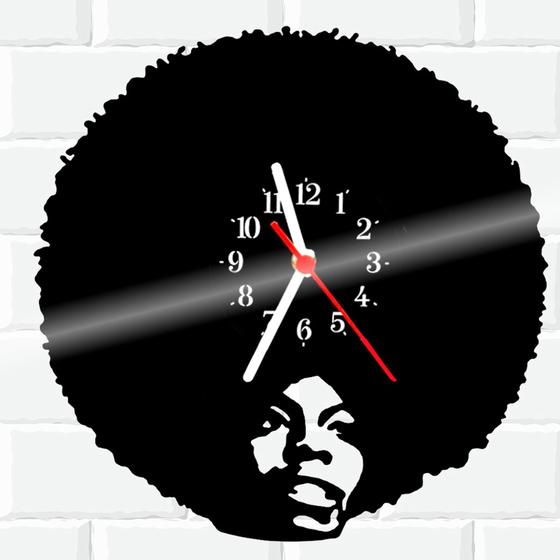Imagem de Relógio De Vinil Disco Lp Parede  Black Power Cabelo Afro