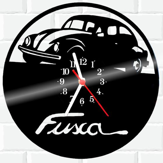 Imagem de Relógio De Vinil Disco Lp Parede  Fusca Carro