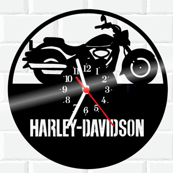 Imagem de Relógio De Vinil Disco Lp Parede  Harley Davidson Moto