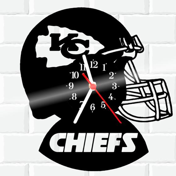 Imagem de Relógio De Vinil Disco Lp Parede  Kansas Chiefs Football