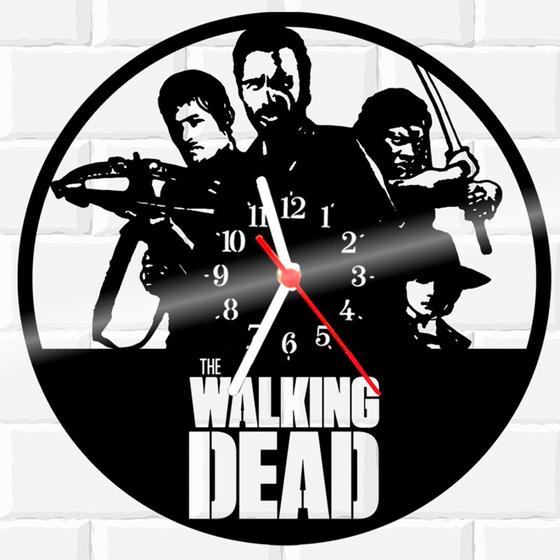 Imagem de Relógio De Vinil Disco Lp Parede Walking-Dead Zumbi Serie 2