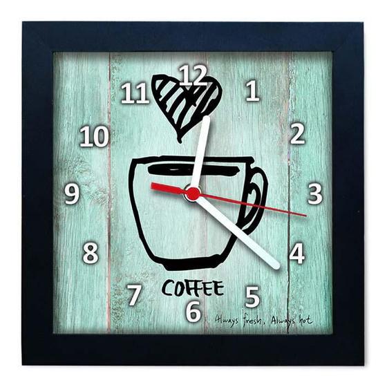 Imagem de Relógio Decorativo Caixa Alta Tema Café 28x28 - QW25