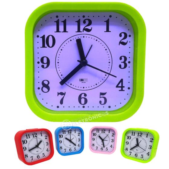 Imagem de Relógio Despertador Alarme E Horário Formato Quadrado Zb2012