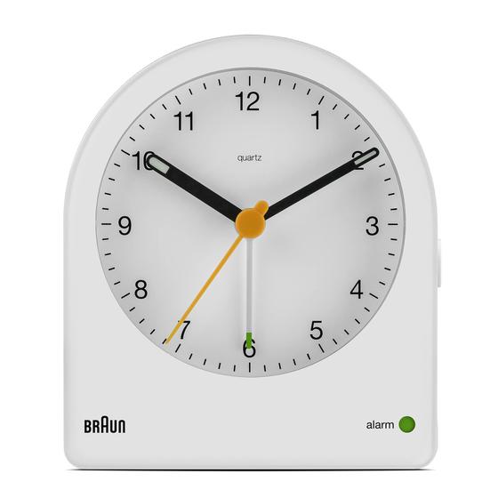Imagem de Relógio Despertador Analógico Braun Classic BC22W - Com Soneca, Luz de Fundo e Alarme Progressivo
