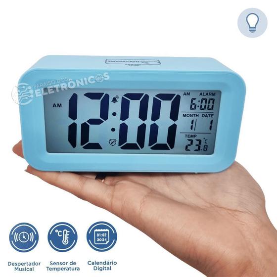 Imagem de Relógio Despertador Calendário E Temperatura De Mesa ul
