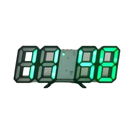 Imagem de Relógio Despertador Digital 3D LED - Mesa/Parede - Temporizador de Cozinha