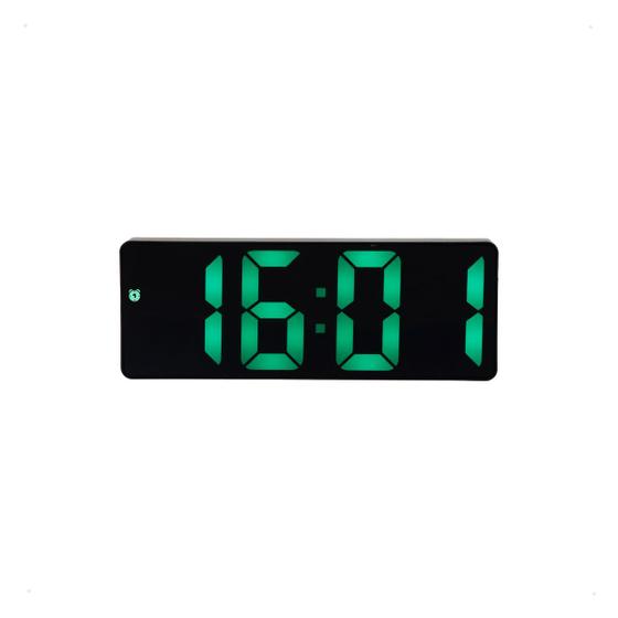 Imagem de Relógio despertador digital Relógio LED para quarto Relógio eletrônico mesa visor temperatura brilho ajustável controle de voz visor 12/24H