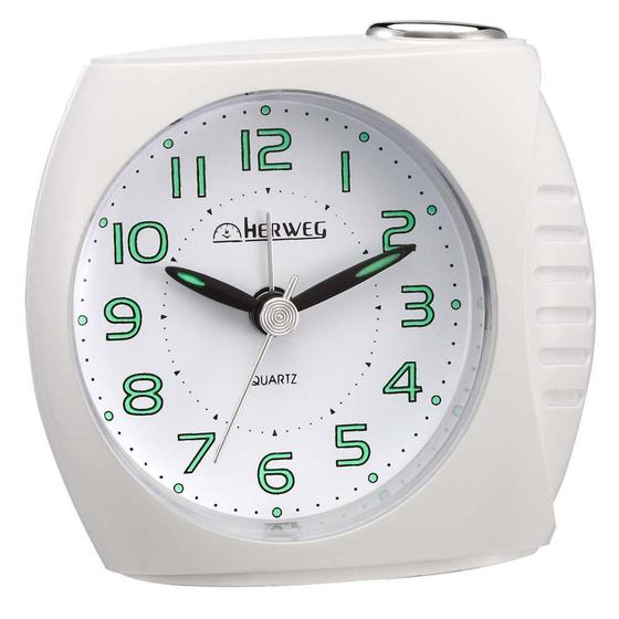 Relogio Despertador Herweg Anológico Branco 2586-021 Menor preço em Relogio Despertador Herweg Anológico Branco 2586-021